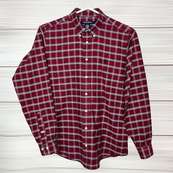 NWOT Boy’s Brooks Brothers Fleece Plaid Cotton Long Sleeve Button Down Shirt L - Picture 1 of 13